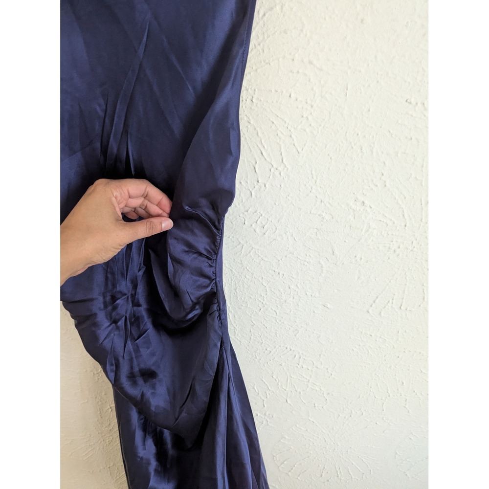 Reformation Casette Silk Dress Size 6 Blue Iris Open Back Midi NWT - Picture 7 of 9